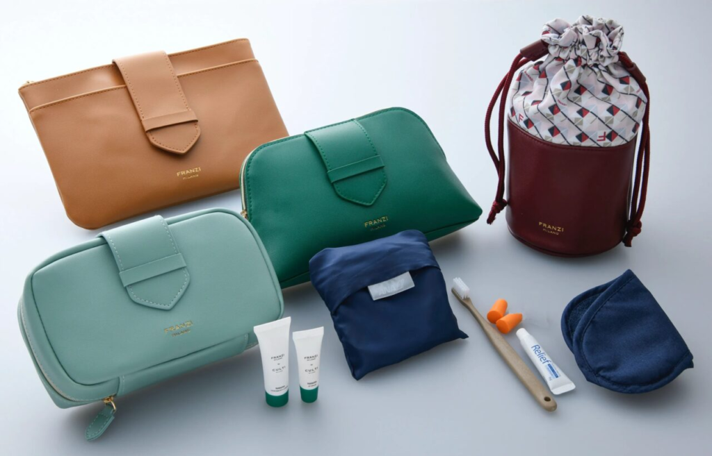 Ejemplo de kit de amenidades de Clase Ejecutiva